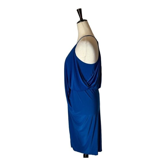 Misa Los Angeles Dress Women Medium Blue‎ Jersey Knit Racerback Domino Mini - Picture 4 of 12